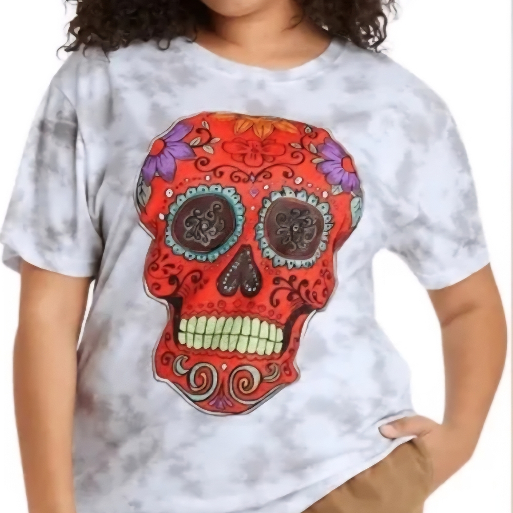Fosforos Galileo Dia De Los Muertos Skull Shirt -Large